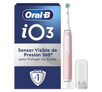 Oral-B iO 3N Cepillo de Dientes Eléctrico Rosa con Mango Recargable, 1 Cabezal y Soporte De Cabezales, 3 Modos De Cepillado, Diseñado por Braun, Regalos Originales para Mujer y Hombre