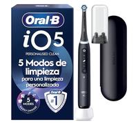 Oral-B iO 5 Cepillo de Dientes Eléctrico, 1 Cabezal, Negro - Cepillo Dental con Sensor de Presión, 5 Modos de Cepillado con Blanqueamiento Dental, Temporizador, Seguimiento con App, Estuche de Viaje