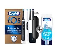 Oral-B iO 5N Cepillos de Dientes Eléctricos, Negro Y Blanco, Pack de 2