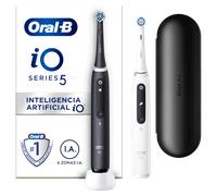 Oral-B iO 5 Pack dúo de Cepillos Eléctricos negro y blanco con 2 Recambios