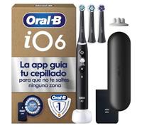 Oral-B iO 6 Pack de Cepillo Eléctrico Negro con 3 cabezales y estuche de viaje