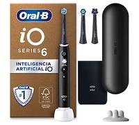 Oral-B iO 6 Cepillo De Dientes Eléctrico Negro Con Mango Recargable, 3 Cabezales y Estuche De Viaje, 5 Modos De Cepillado Con Blanqueamiento Dental, Sensor De Presión, Diseñado Por Braun