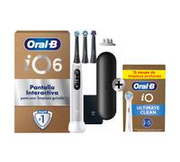 Oral-B iO 6 Pack de Cepillo Eléctrico Gris con 3+5 cabezales y estuche de viaje