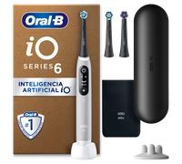 Oral-B iO 6 Cepillo De Dientes Eléctrico Gris Con Mango Recargable, 3 Cabezales y 1 Estuche De Viaje, 5 Modos De Cepillado Con Blanqueamiento Dental, Sensor De Presión, Diseñado Por Braun