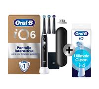 Oral-B iO 6 Pack de Cepillo Eléctrico Negro con 3 cabezales y estuche de viaje