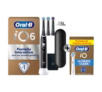 Oral-B iO 6 Pack de Cepillo Eléctrico Negro con 3+5 cabezales y estuche de viaje