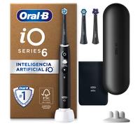 Oral-B iO 6 Pack de Cepillo Eléctrico Negro con 3 cabezales y estuche de viaje