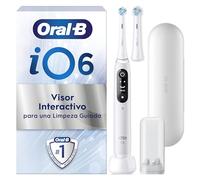 Oral-B iO 6N Cepillo de Dientes Eléctrico Blanco con Mango Recargable, 2 Cabezales y Estuche de Viaje, 5 Modos De Cepillado Con Blanqueamiento Dental, Sensor De Presión, Diseñado por Braun