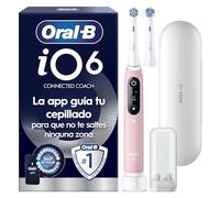 Oral-B iO 6N Cepillo de Dientes Eléctrico, con 2 Cabezales, Rosa | Cepillo Dental con Estuche de Viaje, Sensor de Presión, 5 Modos de Cepillado con Blanqueamiento Dental, Diseñado por Braun