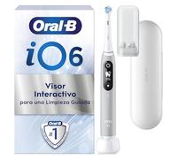 Oral-B iO 6N Cepillo de Dientes Eléctrico con Mango Recargable, 2 Cabezales y Estuche de Viaje, 5 Modos De Cepillado Con Blanqueamiento Dental, Sensor De Presión, Diseñado por Braun - Gris