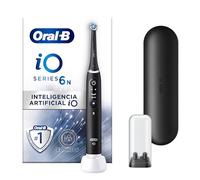 Oral-B iO 6N Cepillo de Dientes Eléctrico Negro Con Mango Recargable, 2 Cabezales y 1 Estuche de Viaje, 5 Modos De Cepillado Con Blanqueamiento Dental, Sensor De Presión, Diseñado por Braun