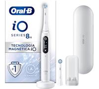 Oral-B iO 8N Cepillo de Dientes Eléctrico con 2 Cabezales y 1 Estuche de Viaje, Diseñado por Braun, Regalos Orginales - Blanco