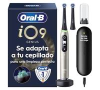 Oral-B iO 9 Cepillo de Dientes Eléctrico, 2 Cabezales Ultimate Clean, Oro | Cepillo Dental con Estuche Cargador de Viaje, Sensor de Presión, 7 Modos de Cepillado con Blanqueamiento Dental, Carga Rápida