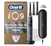 Oral-B iO 9 Cepillo de Dientes Eléctrico con 3 Cabezales, Negro - Cepillo Dental con Sensor De Presión, 7 Modos de Cepillado con Blanqueamiento Dental, Estuche Cargador de Viaje, Carga Rápida