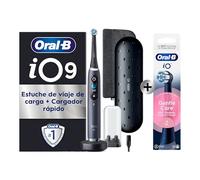 Oral-B iO 9 Cepillo de Dientes Eléctrico Negro Con Estuche Cargador de Viaje + 3 Cabezales De Recambio Negros Oral-B iO