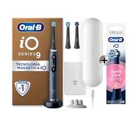Oral-B iO 9 Cepillo de Dientes Eléctrico Negro Con Estuche Cargador de Viaje Blanco + 5 Cabezales De Recambio Negros Oral-B iO