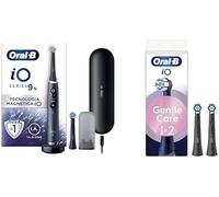 Oral-B iO 9 Cepillo de Dientes Eléctrico Negro Con Estuche Cargador de Viaje Negro + 4 Cabezales De Recambio Negros Oral-B iO