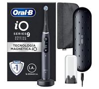 Oral-B iO 9 Cepillo de Dientes Eléctrico Negro con Mango Recargable, 1 Cabezal, Estuche de Viaje Con Cargador y Funda Magnética, 7 Modos De Cepillado, Sensor De Presión, Diseñado por Braun