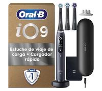 Oral-B iO 9 Cepillo de Dientes Eléctrico Negro con Mango Recargable, 3 Cabezales De Recambio y Estuche Cargador de Viaje, 7 Modos De Cepillado, Sensor De Presión, Diseñado Por Braun