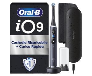Oral-B iO 9 Cepillo de Dientes Eléctrico Negro Edición Especial, con 1 Cabezal, 1 Estuche Cargador de Viaje y 1 Funda Magnética, Diseñado por Braun