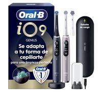 Oral-B iO 9 Cepillos de Dientes Eléctricos, Negro y Rosa, Pack de 2 | con 3 Cabezales Y 1 Estuche Cargador de Viaje, 7 Modos de Limpieza, Sensor de Presión, Carga Rápida, Seguimiento con App