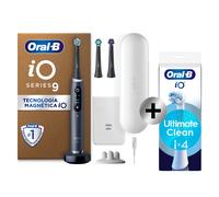 Oral-B iO 9 Cepillo De Dientes Eléctrico Negro, 3 Cabezales, 1 Estuche Cargador De Viaje, Diseñado Por Braun
