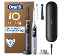 Oral-B iO 9 Pack Doble de Cepillos Eléctricos Negro y Rosa con 4 cabezales y cargador de viaje