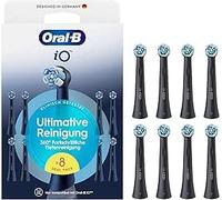 Oral-B iO - Cabezales de repuesto originales para cepillos de dientes eléctricos Oral-B iO, paquete de 8 unidades, color negro
