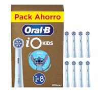 Oral-B iO Kids Disney Stitch Cabezales De Recambio Para Niños +6 Años, Pack de 8 Recambios Originales Para Cepillos De Dientes Eléctricos Oral B iO Kids, Suave Con Dientes y Encías Inestables