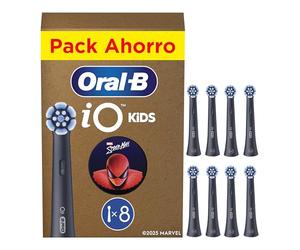 Oral-B iO Kids Marvel Spiderman Cabezales de Recambio para Niños+6 Años, Pack de 8 - Recambios Originales para Cepillos de Dientes Eléctricos Oral-B iO Kids, Suave con Dientes y Encías Móviles