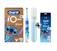 Oral-B iO Kids Disney Stitch Cepillo de Dientes Eléctrico para Niños +6 Años - 1 Cabezal, Estuche de Viaje, 3 Modos con Modo Sensible Apto para Niños, Temporizador con Música