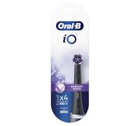 Oral-B iO Radiant White - Cabezal de cepillo de dientes eléctrico, cerdas anguladas para eliminar la placa más profunda, con pétalos de pulido para blanquear los dientes, paquete de 4 cabezales de