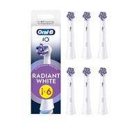 Oral-B iO Radiant White Cabezales de Recambio Originales, Blanco, Pack de 6 - Recambios para Cepillos de Dientes Eléctricos Oral B iO, Blanqueamiento Dental, Eliminación de Manchas Y Placa Bacteriana