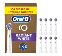 Oral-B iO Radiant White Cabezales de Recambio Originales, Blanco, Pack de 8