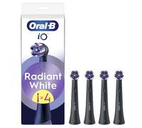 Oral-B Series iO Radiant White Cabezales De Recambio Originales, Pack de 4 Recambios Negros Para Cepillos De Dientes Eléctricos Oral-B iO, Blanqueamiento Dental, Eliminación De Manchas