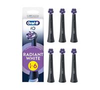 Oral-B iO Radiant White Cabezales de Recambio Originales, Negro, Pack de 6 - Recambios para Cepillos de Dientes Eléctricos Oral B iO, Blanqueamiento Dental, Eliminación de Manchas Y Placa Bacteriana