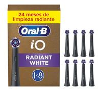 Oral-B iO Radiant White Cabezales de Recambio Originales, Negros, Pack de 8