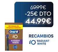 Oral-B iO Recambios Radiant White en Negro - Pack de 8