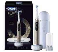 Oral-B iO Series 10 - Cepillo de dientes eléctrico (incluye 1 cabezal, estación de carga rápida iO Sense, estuche de viaje, estuche de cabezal, Eclipse Gold