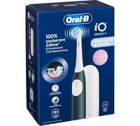 Oral-B iO Series 2 - Cepillo de dientes eléctrico, 1 cepillo, 3 modos de cepillado para el cuidado dental, tecnología magnética, estuche de viaje, diseñado por marrón, verde bosque