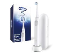 Oral-B iO Series 2 Limited - Cepillo de dientes eléctrico recargable, color blanco puro con 1 cabezal de cepillo de cuidado suave y 1 estuche de viaje blanco, sensor de presión automático para