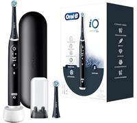 Oral-B iO Series 6 - Cepillo de dientes eléctrico, 2 cabezales, 1 estuche de viaje, 1 bolsa de almacenamiento para base de carga, diseñado por marrón, negro lava
