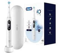 Oral-B iO Series 6 Cepillo de dientes eléctrico, 5 modos de cepillado para cuidado dental, tecnología magnética, pantalla y estuche de viaje, regalo hombre/mujer, diseñado por marrón, blanco