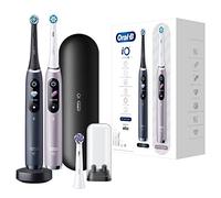 Oral-B iO Series 9 - Cepillo de dientes eléctrico, paquete doble, 3 cabezales de cepillo, 7 modos de limpieza, tecnología magnética y análisis 3D, pantalla a color, estuche de viaje, diseñado por