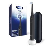 Oral-B iO Simple Clean - Cepillo de dientes eléctrico recargable, color negro noche con 1 cabezal de cepillo de cuidado suave y 1 estuche de viaje negro, sensor de presión automático para proteger las