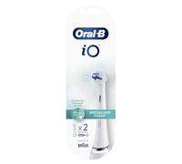 Oral-B iO Specialised Clean - Cabezal de cepillo de dientes eléctrico con ángulo preciso para eliminar la placa más profunda para áreas difíciles de alcanzar, paquete de 2, color blanco