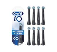 Oral-B iO Ultimate Clean Cabezales De Recambio Originales, Negro, Pack de 8 - Recambios para Cepillos de Dientes Eléctricos Oral B iO, Eliminación de La Placa Bacteriana, Limpieza Profunda