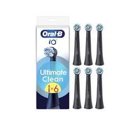 Oral-B iO Ultimate Clean Negro reemplazable Cabezales Redondos para cepillos de Dientes eléctricos, con Fibras entrecruzadas para una Limpieza y eliminación Avanzada de Placa bacteriana, Oral-B iO, 6