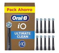 Oral-B iO Ultimate Clean Cabezales de Recambio Originales, Negro, Pack de 10 - Recambios para Cepillos de Dientes Eléctricos Oral B iO, Eliminación de La Placa Bacteriana, Limpieza Profunda
