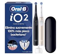Oral-b io2 cepillos de dientes eléctricos, negro y rosa, pack de 2, 2